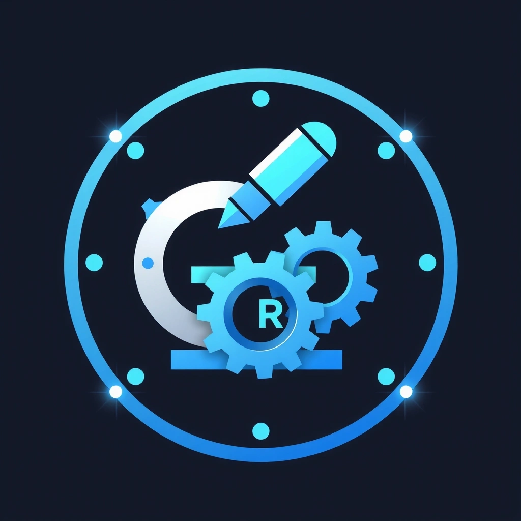 Icona che rappresenta un microscopio o una provetta, simbolo di scienza e innovazione
