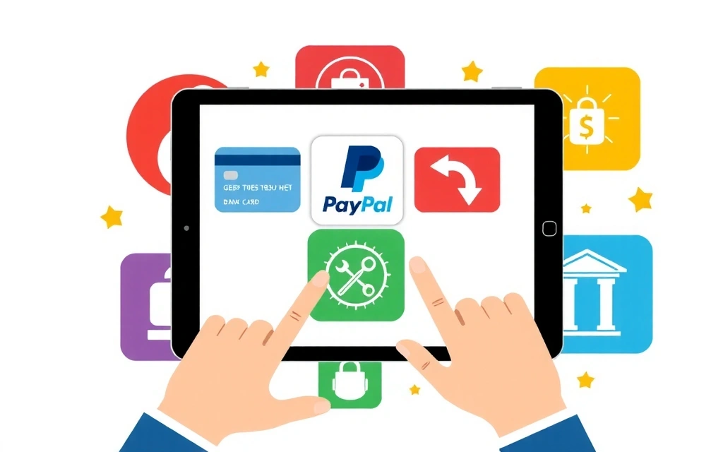 Diverse opzioni di pagamento digitale su schermo di tablet