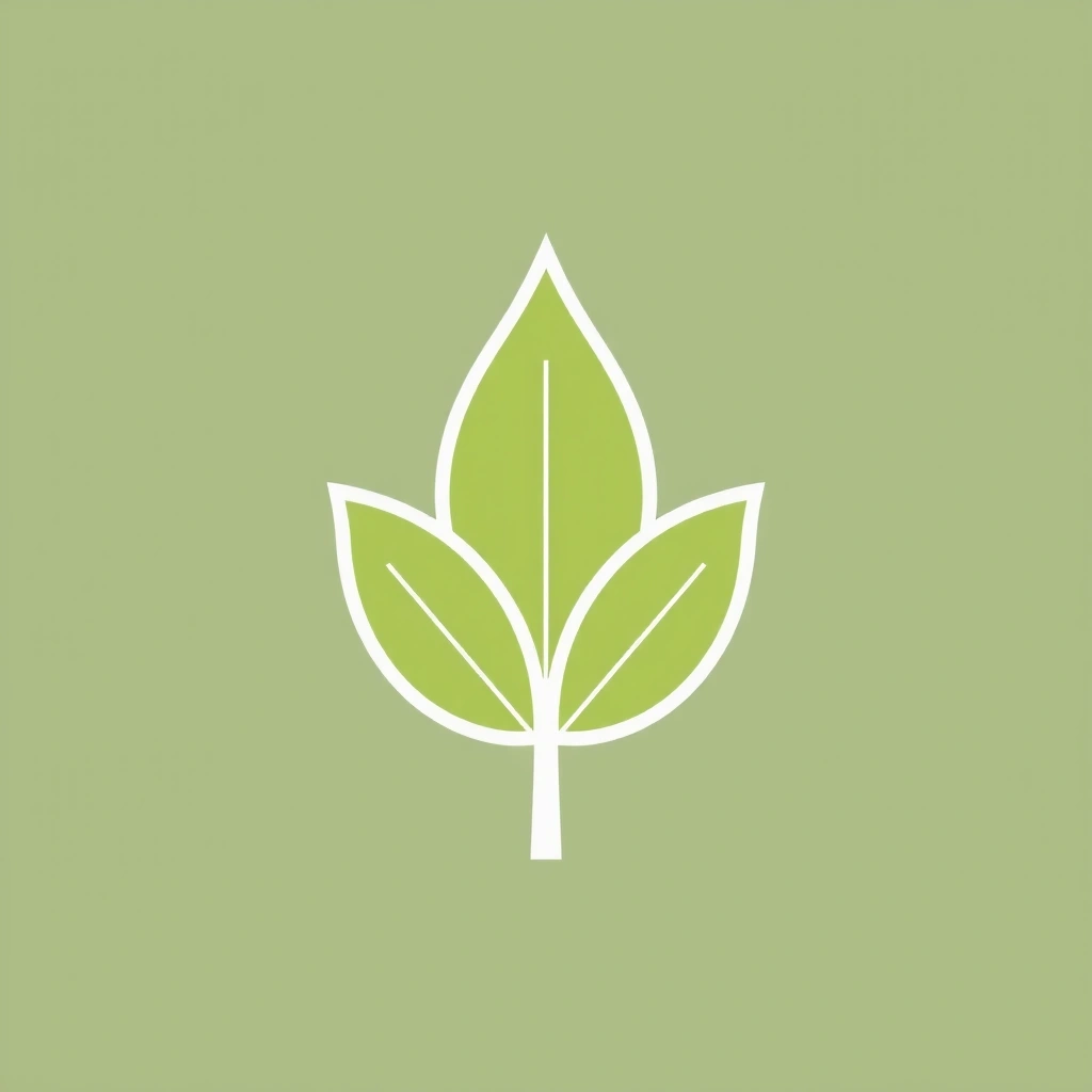 Foglia di tè o pianta rilassante, simbolo di riduzione dello stress